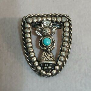 Silver tone Kachina Bolo Tie Clip